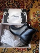 NOWE buty damskie jesień/zima rozm.39 skóra eko czarne 