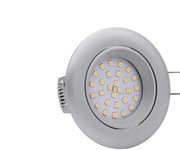 8 szt LAMPKA LED DO ZABUDOWY LUMARE 4W 400lm 2700K SREBRNA CIEPŁY BIAŁY