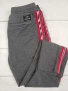 !Solid spodnie damskie S szare lampasy casual jogger eleganckie streetwear