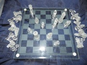 Szachy Vintage Szklane Szachownica 25x25 cm