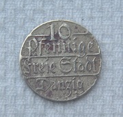 Wolne miasto Danzig Gdańsk WMG 10 fenigów pfennige 1923 KM# 143