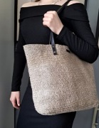 Duża torba recznie robiona ze sznurka lnianego #eko #natural