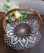 Serwetka ażurowa na szydełku wielkanoc do koszyczka rękodzieło handmade 