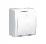 Simon Aquarius Łącznik podwójny natynkowy świecznikowy IP54 biały AQW5/11