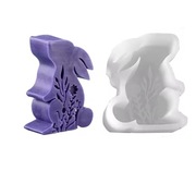 KRÓLIK Rzeźbiony Wielkanocna forma silikonowa 9.4*7.4*3.2 do Odlewów Świec 