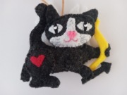 ZAWIESZKA "KOT KUPIDYN"WALENTYNKI FILC HAND MADE