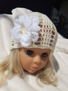 L.JK-307 Ażurowa czapka HANDMADE 48-56cm