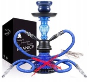 REANICE Hookah Szisza 11" - Fajka wodna z 2 wężami, niebieskie szkło