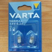 Żarówki Varta gwint E10 3.5V 0.2A do latarkek np z PRL 