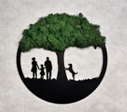 Obraz ażurowy z mchu rodzina drzewo 40cm