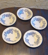 MISKI 5 szt. białe z kobaltowym wzorem sygnowanie cyrulicą czasy PRL-u 