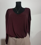 Bordowa bluzka w serek firmy Villa nowa rozmiar 44/46