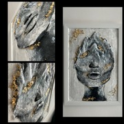 Obraz ręcznie wykonany ze złoceniami 