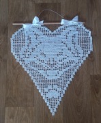 Zawieszka Ozdoba na okno ścianę Rękodzieło Serce Wilk Białe 41 cm