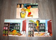 Obrazki malowane ręcznie z animowane bajki  lat 70 - 80 tych .