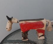 Ceramiczna figurka byka / krowy – rękodzieło, ciężka, szkliwiona, unikat