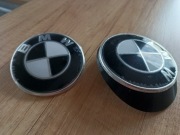Emblemat BMW E71 E72 X6 - ZESTAW PRZÓD/TYŁ 82mm+82mm+adapter czar/bia