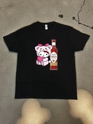 Czarna koszulka oversize z nadrukiem Hello Kitty Soplica Malinowa Pink y2k