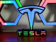 Podświetlany led napis TESLA RGB LED | Dekoracja 3D | Lampka