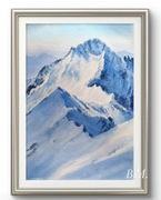 Akwarela "Zimowe pejzaże górskie"