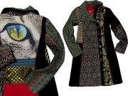Desigual Patchwork unikatowy płaszcz S/M -50%