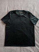 Zielona elegancka welurowa wzorzysta bluzka w zygzaki paski WE 40 jak nowa