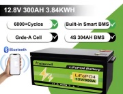 Akumulator lifepo4 300ah 12v bms 150A aplikacja bluetooth
