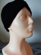 Damska, czarna opaska-turban; handmade