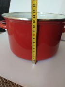 Garnek emaliowany Stalowy czerwony Uniwersalny 22 cm