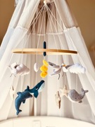 Karuzela nad łóżeczko dla dziecka (morze, wieloryb, mewa)