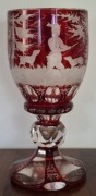 Biedermeier Bohemia XIX w.  Kielich z motywem myśliwskim  Idealny