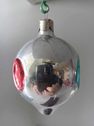 Bombka PRL stara kształtka cytrynka reflektorek 