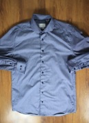 Koszula Eterna r. 42 nieb-biała paski dł rękaw bawełniana męska slim fit 