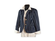 Żakiet Adagio 48 granatowy w paski marynarski styl bawełna elegancki