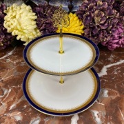 Elegancka etażerka 2-poziomowa - Kobaltowy pasek - Winterling Bavaria #2