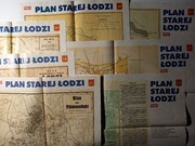 Mapy Plany Starej Łodzi komplet 7 sztuk A2 reprinty