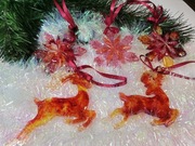 Ozdoby świąteczne z żywicy epoksydowej! Cena za  komplet 5 sztuk.