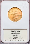 2 PLN ZŁ Sokół Wędrowny 2008 grading GCN MS63