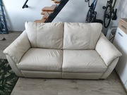 Sofa skórzana kremowa 2 osobowa