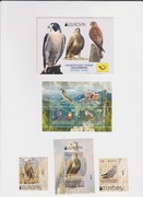 Ptaki - Północna Macedonia:2 znaczki + bloczek + zeszycik znaczkowy,czyste