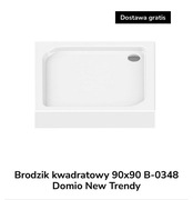 Brodzik kwadratowy 90x90 B-0348 , biały , Producent: New Trendy 