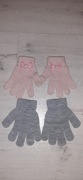 Zestaw 2 pary Rękawiczki bawełna r.98-104,3-4 lata dla dziewczynki kokardki