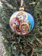 Bańka szklana duża 12cm święta rodzina