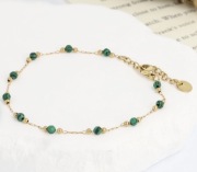 Bransoletka malachit stal szlachetna 360L