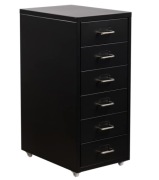 Szafka metalowa na dokumenty 6 szuflad mobilna czarna