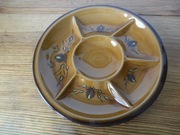 Duży niespotykany ręcznie malowany talerz z przegródkami Pruszków 