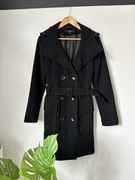 Hallhuber 36/S wełna kaszmir czarny długi czarny zimowy premium