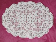 **CEPELIA biała serwetka RÓŻA szydełko kordonek PRL 1950+