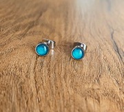 Unikatowe kolczyki sztyfty ze stali nierdzewnej- ręcznie malowane akwarelą 