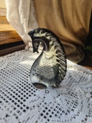 Statuetki szklane, rzeźby  - koń morski, delfin, ryba. Komplet.